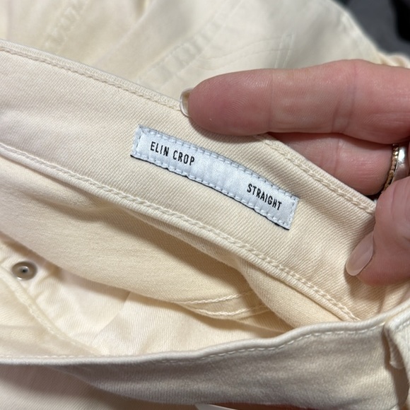 Anthropologie | Edwin Cream Denim Cropped Straight Leg Size 32 - Picture 8 of 10